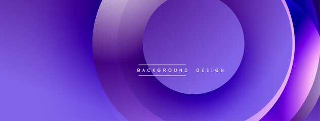 Purple abstract background. Overlapping circles create dynamic visual effect. Modern design suitable for banners, presentations.