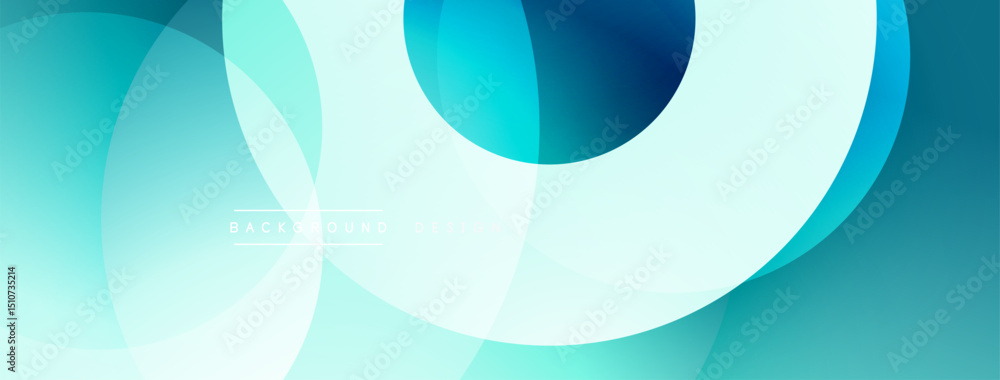 Poster abstract flowing shapes, turquoise hues, soft gradients. modern design element for digital backgroun