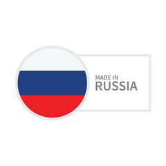 Made In Russia Label Icon Vector Design.