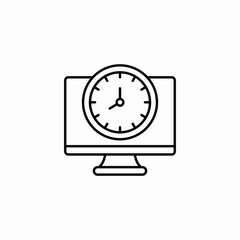 desktop time clock icon sign vector