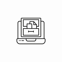 electronic document archive laptop icon sign vector