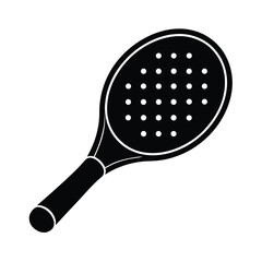 Minimal pickleball paddle with ball vector silhouette