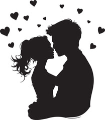 silhouette of adult and child walking hand in hand, symbolizing trust, protection, and emotional bond