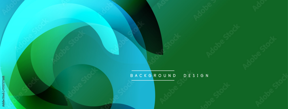 Aufkleber abstract fluid shapes, vibrant blue, green gradients. modern design element for backgrounds, banners