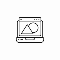 laptop monitor graphics icon sign vector