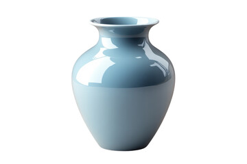 A serene glossy ceramic vase radiating calmness perfect for minimalist decor and creating a on transparent background