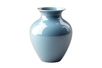 A serene glossy ceramic vase radiating calmness perfect for minimalist decor and creating a on transparent background
