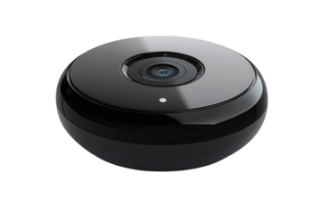 A sleek modern security camera a vigilant guardian for home safety promising peace of mind in on transparent background