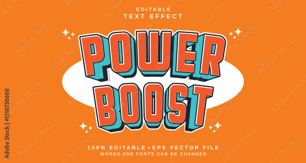 Poster editable text style effect - power boost text style theme.