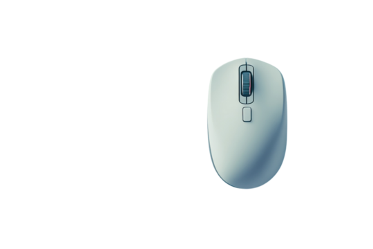 A sleek modern wireless computer mouse ready for creative work and immersive gaming isolated on transparent background