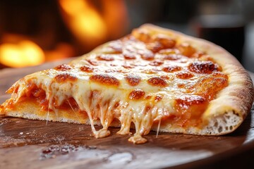 Melting Cheese Pizza Slice Close-up Composition, Warm Background, Delicious Concept, Pizza Food Photography Pizza, Food Photography