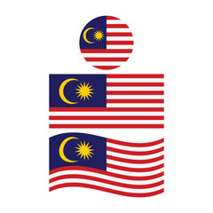 Malaysia Flag Icon Set Vector Design.