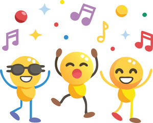Single colorful emoji dance party icon