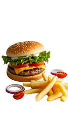 burger and fries