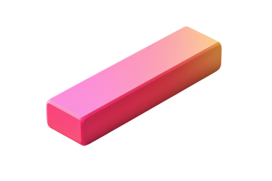 An abstract brick symbolizing growth and new ideas set against a dark background reflecting on transparent background