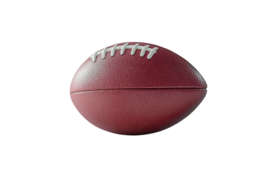 An American football poised for the kickoff representing sportsmanship hard work and on transparent background