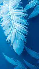 Soft white and delicate baby blue hues with a gentle feather pattern, elegant texture, and a refreshingly cool background for stylish wallpaper or decorative designs., grunge. with white shades