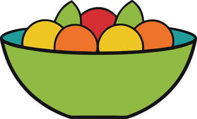 fruit salad icon clipart vector on transparent background