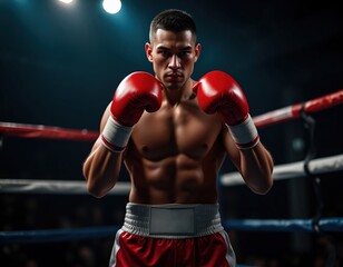 a powerful boxer in the ring
