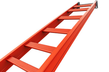 Climbing towards dreams An upward climb on an orange ladder against a stark black void on transparent background