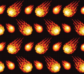 Seamless pixel background with comets.
