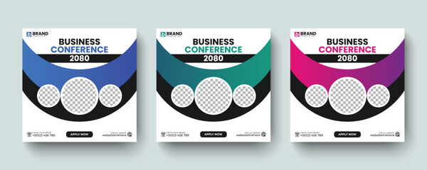 Modern digital business conference social media post or web banner design layout template. digital business conference social media post, advertising web banner, ad design template.