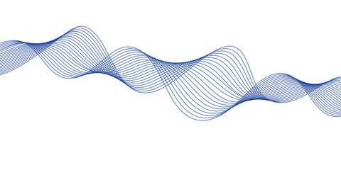 Abstract vector background with blue wavy lines. Blue wave background. Blue lines vector illustration. Curved wave. Abstract wave element.	