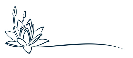 Stylized water lotus symbol.
