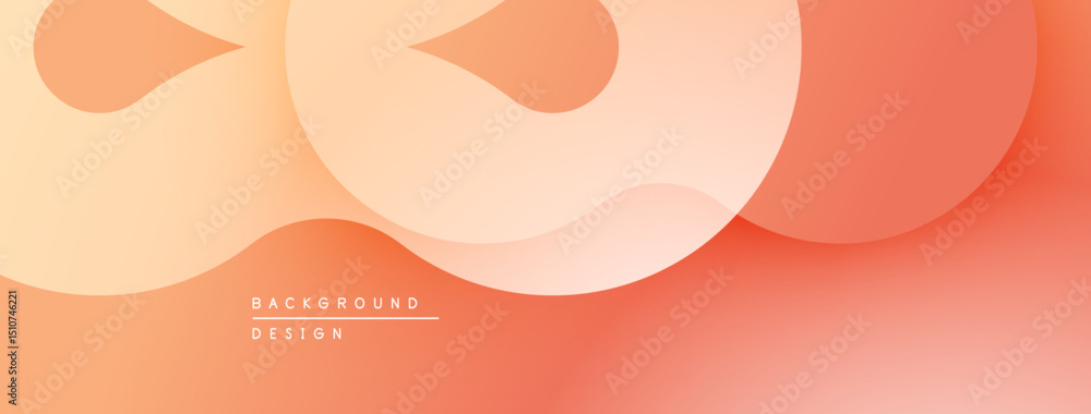 Poster Abstract fluid shapes, warm color palette. Gradient background creates soft visual flow. Minimalist design for modern applications.
