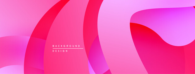 Abstract pink background. Fluid shapes overlap, creating dynamic visual effect. Modern design suitable for digital projects.
