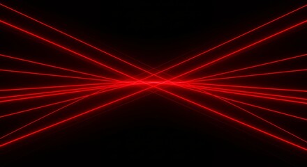 Red Laser Beams on Black Background