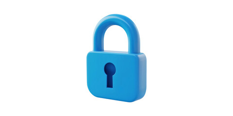 Blue Padlock Icon. Symbol Of Security And Privacy In Digital Contexts Isolated On Transparent Background