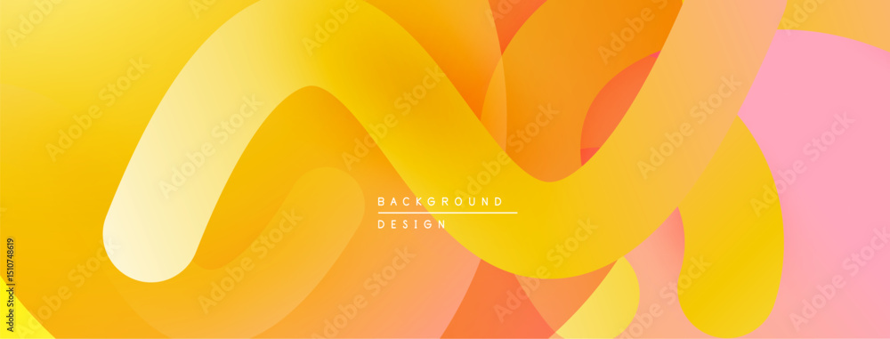 Leinwandbilder Abstract fluid shapes, warm color palette. Gradient transitions create dynamic visual flow. Modern design element.