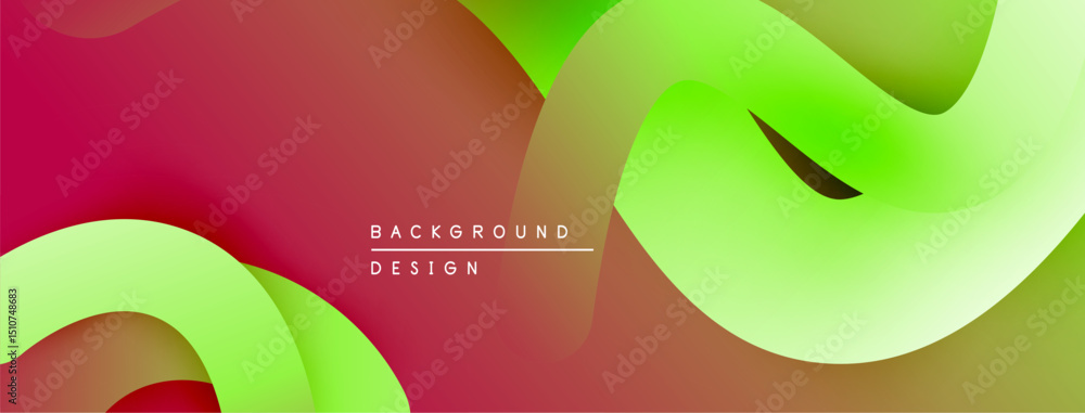 Poster Abstract fluid shapes, vibrant colors. Smooth gradients create dynamic background design. Modern aesthetic, flowing forms.
