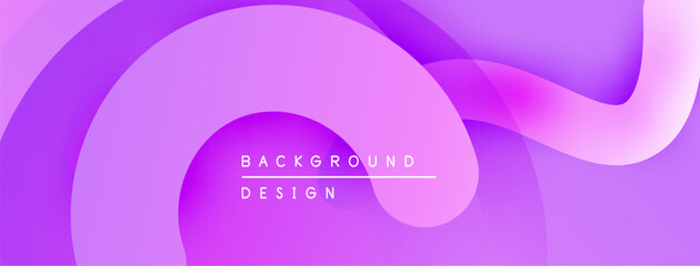 Abstract purple waves create flowing background. Soft gradients, modern design elements present visual harmony.
