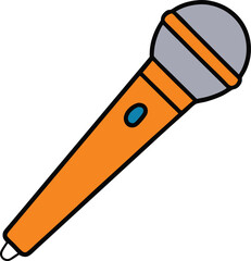karaoke microphone icon clipart vector on transparent background
