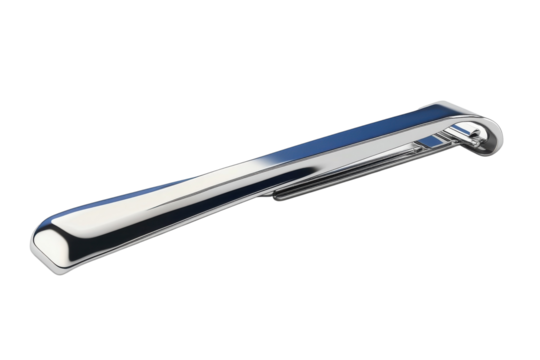 Polished silver tie clip a refined touch for the modern gentleman elegantly symbolizing on transparent background
