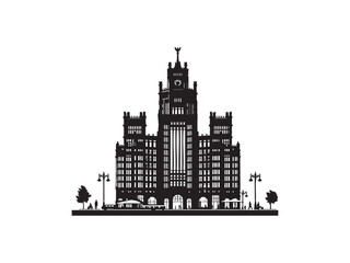 Fototapeta premium City Building Silhouette – Real Estate and Urban Development Vector Illustration.