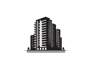 Fototapeta premium Building Silhouette – Urban Architecture Vector for Cityscape and Skyline Designs.