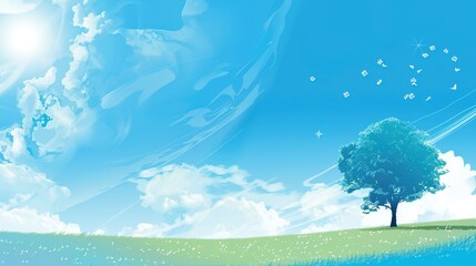 Fototapeta premium Breathtaking Blue Background Landscape Images: Capturing Serene Skies, Tranquil Waters & Majestic Natural Wonders