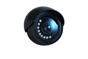 Vigilant surveillance A high tech security camera watching over all ensuring safety and peace on transparent background