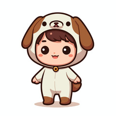 children wearing dog costumes