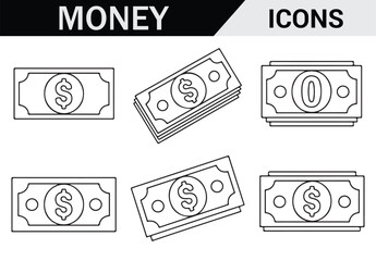Simple Dollar Stack Illustration – Hand-drawn Money Bills in Sketch