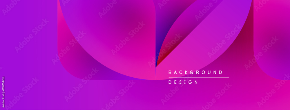 Poster Abstract purple design. Smooth curves create dynamic shapes, gradients add depth. Text reads background design. Modern aesthetic.