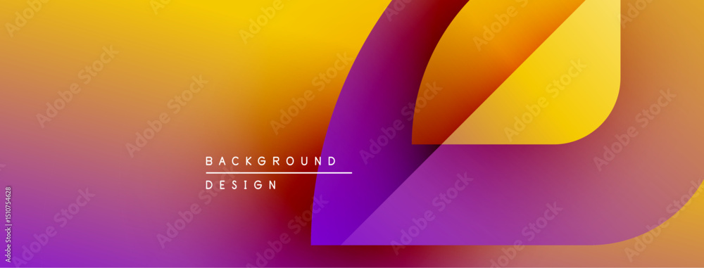 Poster abstract gradient background. yellow, purple hues blend smoothly. minimalist design features text el