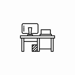 office desk icon sign vector