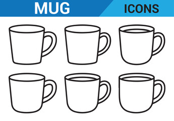 Line Art Mug – Hand-drawn Coffee Cup with Steam in Minimalist Style