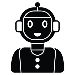 Mobile app developer element isolated chatbot assistant icon on white background