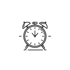 Analog alarm shows time on white background vector graphic