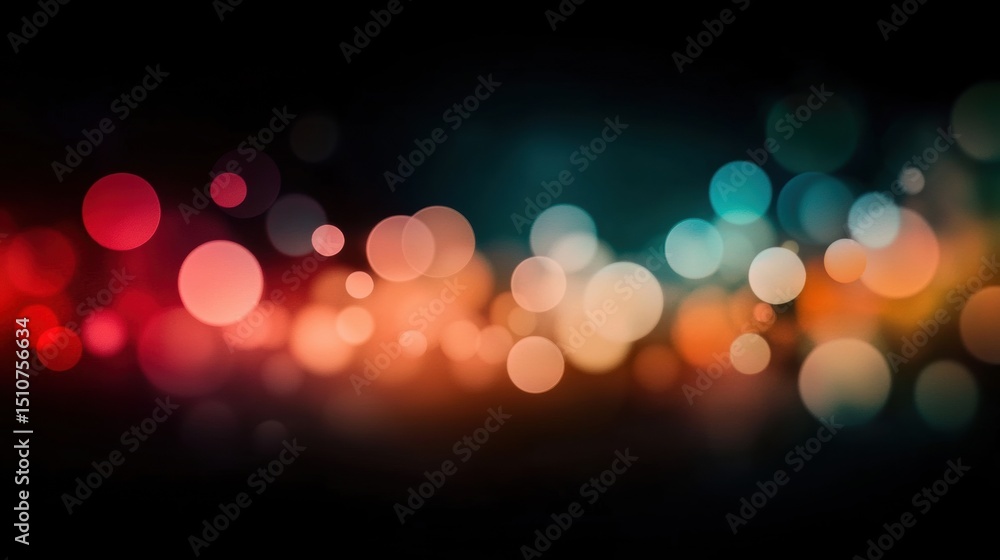 Poster vibrant bokeh lights creating an abstract background during nighttime